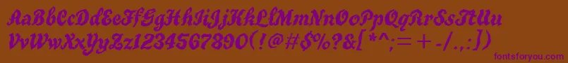 Шрифт TrueGritItcTt – фиолетовые шрифты на коричневом фоне