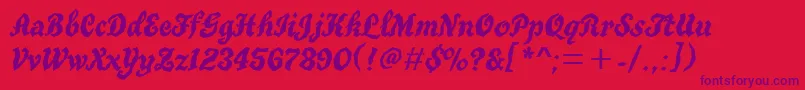 TrueGritItcTt Font – Purple Fonts on Red Background