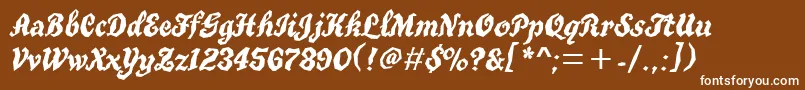 TrueGritItcTt Font – White Fonts on Brown Background