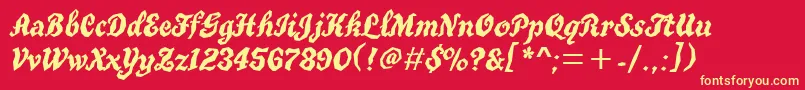 TrueGritItcTt Font – Yellow Fonts on Red Background