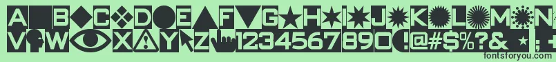 Swishbuttonsnf Font – Black Fonts on Green Background