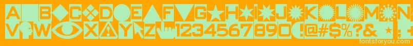 Swishbuttonsnf Font – Green Fonts on Orange Background