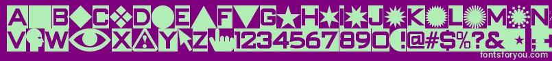 Swishbuttonsnf Font – Green Fonts on Purple Background
