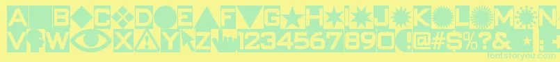 Swishbuttonsnf Font – Green Fonts on Yellow Background