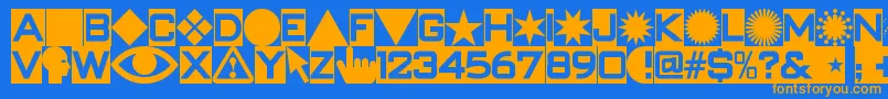 Swishbuttonsnf Font – Orange Fonts on Blue Background