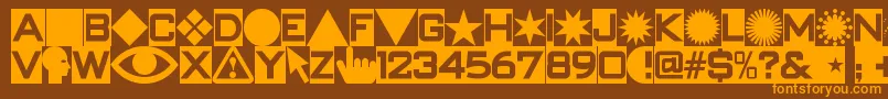 Swishbuttonsnf Font – Orange Fonts on Brown Background
