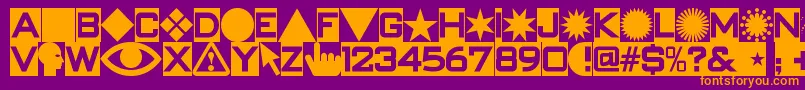 Swishbuttonsnf Font – Orange Fonts on Purple Background
