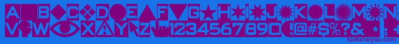 Swishbuttonsnf Font – Purple Fonts on Blue Background