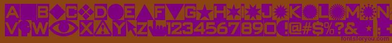 Swishbuttonsnf Font – Purple Fonts on Brown Background