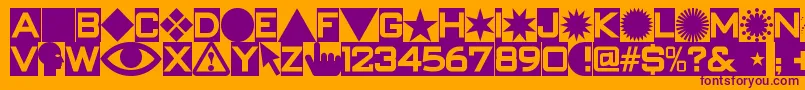 Swishbuttonsnf Font – Purple Fonts on Orange Background