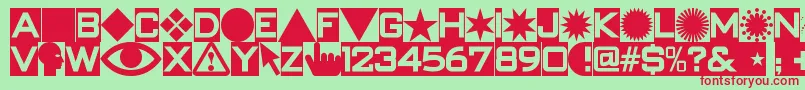 Swishbuttonsnf Font – Red Fonts on Green Background