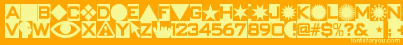 Swishbuttonsnf Font – Yellow Fonts on Orange Background