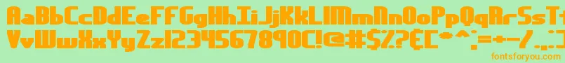 Yesterda Font – Orange Fonts on Green Background
