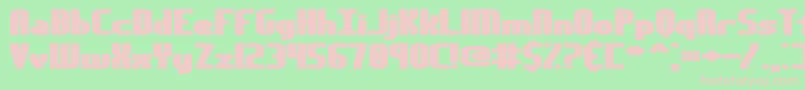Yesterda-fontti – vaaleanpunaiset fontit vihreällä taustalla