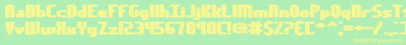 Yesterda Font – Yellow Fonts on Green Background