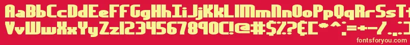 Yesterda Font – Yellow Fonts on Red Background