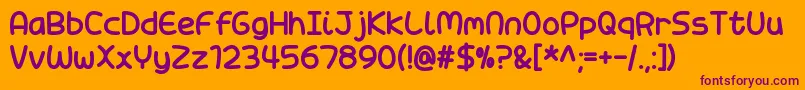 CandyTown Font – Purple Fonts on Orange Background