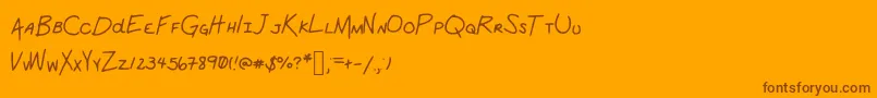 SchoolWork-Schriftart – Braune Schriften auf orangefarbenem Hintergrund