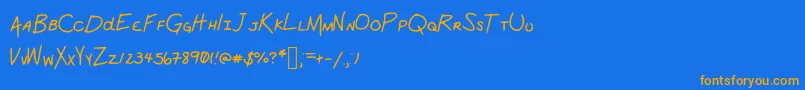 SchoolWork Font – Orange Fonts on Blue Background