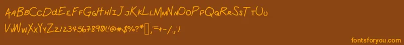 SchoolWork Font – Orange Fonts on Brown Background