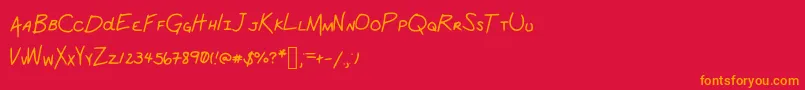SchoolWork Font – Orange Fonts on Red Background