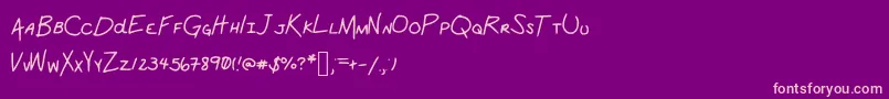 SchoolWork Font – Pink Fonts on Purple Background