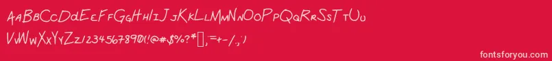 SchoolWork Font – Pink Fonts on Red Background