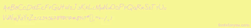 SchoolWork Font – Pink Fonts on Yellow Background