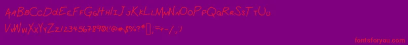 SchoolWork Font – Red Fonts on Purple Background