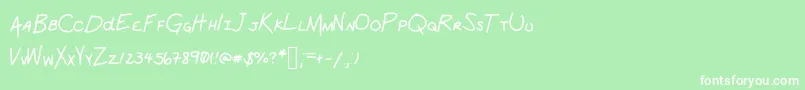 SchoolWork Font – White Fonts on Green Background