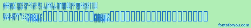 フォントXspikedRegular – 青い文字は緑の背景です。