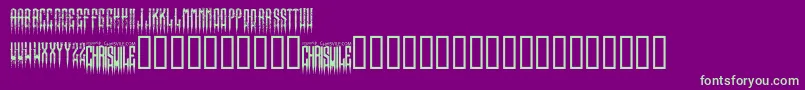 フォントXspikedRegular – 紫の背景に緑のフォント