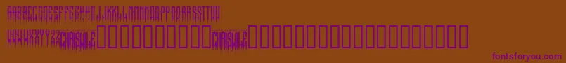 Czcionka XspikedRegular – fioletowe czcionki na brązowym tle