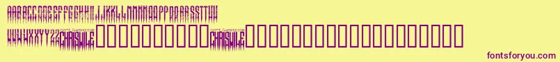 XspikedRegular-fontti – violetit fontit keltaisella taustalla