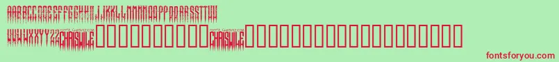 フォントXspikedRegular – 赤い文字の緑の背景