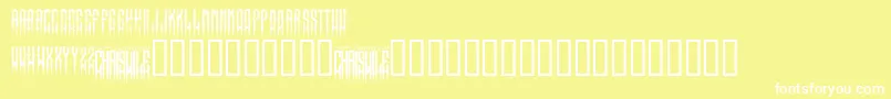 Czcionka XspikedRegular – białe czcionki na żółtym tle
