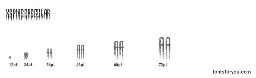 Размеры шрифта XspikedRegular (100647)