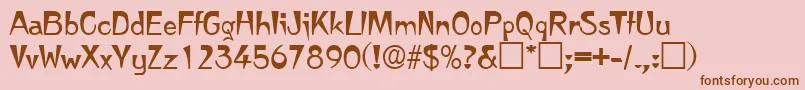 Japanette-fontti – ruskeat fontit vaaleanpunaisella taustalla