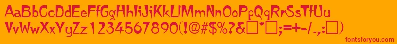 Japanette Font – Red Fonts on Orange Background