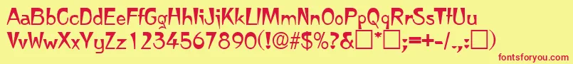 Japanette Font – Red Fonts on Yellow Background