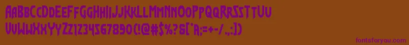 Flashrogersstraightcond Font – Purple Fonts on Brown Background