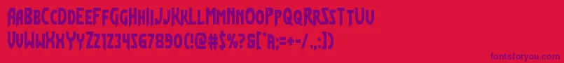 Flashrogersstraightcond Font – Purple Fonts on Red Background