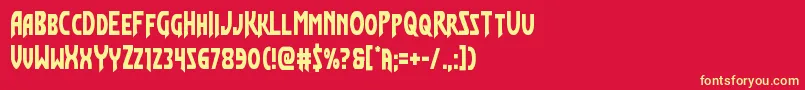 Flashrogersstraightcond Font – Yellow Fonts on Red Background