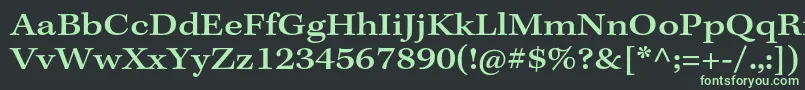 フォントKeplerstdMediumextcapt – 黒い背景に緑の文字