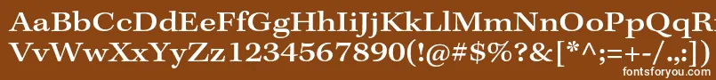 KeplerstdMediumextcapt-fontti – valkoiset fontit ruskealla taustalla