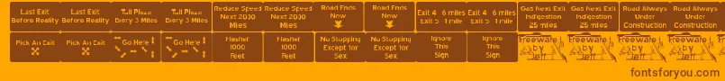 RoadToNowhereJl Font – Brown Fonts on Orange Background