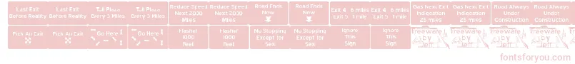 RoadToNowhereJl Font – Pink Fonts on White Background