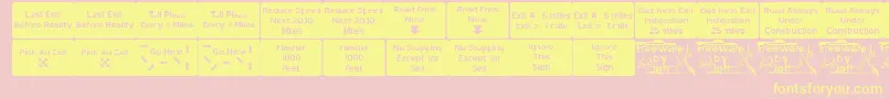 RoadToNowhereJl Font – Yellow Fonts on Pink Background