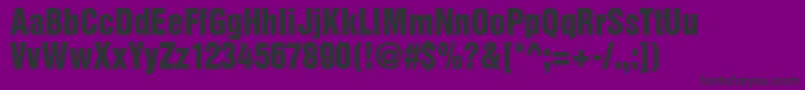 Czcionka SansInserat – czarne czcionki na fioletowym tle