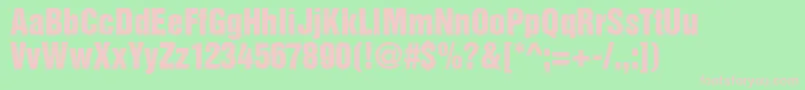 Czcionka SansInserat – różowe czcionki na zielonym tle